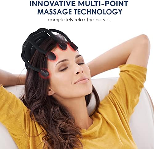 2024 New Scalp Massager, Electric Scalp & Head Stress Relax, 360 Cordless Vibrating Massager - 8 Contacts, 3 Modes (Black)
