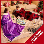 IFNOW Sherpa Wearable Blanket with Sleeves for Women Men Adults, Christmas Birthday Gifts for Women Mom Wife, Cozy Wearable Blanket with Arm and Pocket, Warm Full Body TV Wrap Throw Blanket, Plaid