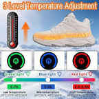 Heated Sneakers for Men Women,4000mAh Battery Rechargeable Foot Warmer Shoes with 3 Heating Levels,Heating Hiking Shoes for Unisex Outdoor Feet Warm Anti-Slip Snow Trail Shoes