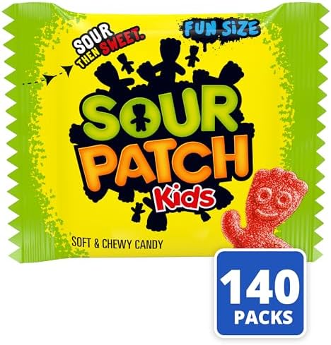 SOUR PATCH KIDS Soft & Chewy Candy, Bulk Candy, 140 Snack Packs