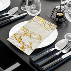 Marble Gold Paper Napkins - (Pack of 18) - Elegant Disposable Napkins for Parties, Weddings & Special Occasions