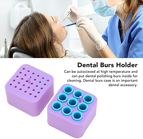 Burs Holder Station, Burs Holder Burs Holder Plastic Multi Holes Large Capacity Cleaning d Burs Case Bur Block Organizer with Cover