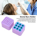 Burs Holder Station, Burs Holder Burs Holder Plastic Multi Holes Large Capacity Cleaning d Burs Case Bur Block Organizer with Cover