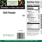 Frontier Co-op Chili Powder Blend, Traditional (no salt), Kosher, Salt-Free, Non-irradiated | 1 lb. Bulk Bag