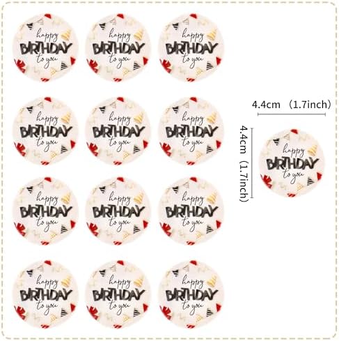 Ercadio 40 Pcs Edible Happy Birthday Cupcake Toppers Drink Topper Picks Black Birth Day for Celebrate Birthday Parties Anniversary Party Decoration Supplies