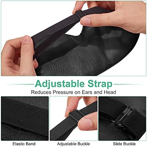 6 Pieces Natural Silk Sleep Mask Soft Eye Mask Adjustable Strap Blindfold Eyeshade Smooth Comfortable Eye Cover with Bag for Sleeping(Black)