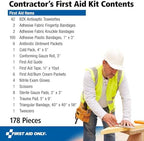 First Aid Only 9302-25M 25-Person Contractor's First Aid Kit for Home Renovation, Job Sites, and Construction Vehicles, 178 Pieces, White