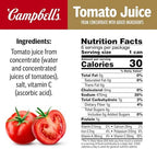 Campbell's 100% Tomato Juice, 5.5 fl oz Can (48 Pack)