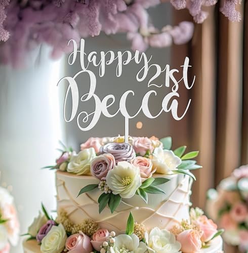 Custom Happy Birthday Cake Topper – Name, Age for Any Celebration