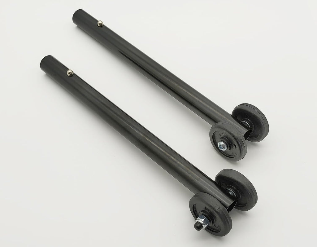 Anti-Tipper Set for Wheelchair Silver Sport & Chrome Sport Standart Wheels Stability,with Wheels,Steel Universal Rear Anti-Tipper Straight w/Wheels,Wheelchair Universal Parts,STDS833N(1 Pair,Black)