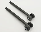 Anti-Tipper Set for Wheelchair Silver Sport & Chrome Sport Standart Wheels Stability,with Wheels,Steel Universal Rear Anti-Tipper Straight w/Wheels,Wheelchair Universal Parts,STDS833N(1 Pair,Black)