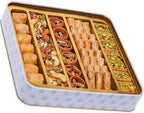 Sarah's Candy Factory 1.1 Lb Assorted Premium Baklava Pastry Gift Box Halal Snacks, 500 Gr in a Metal Box Turkish Dessert Ideal for Gift