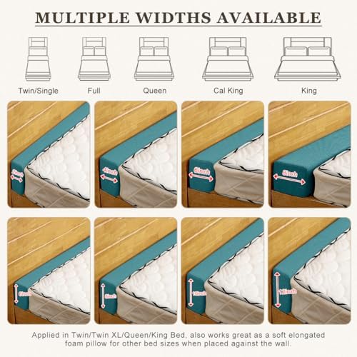 Mattress Extender for Twin/Twin XL/Queen/King Bed, Bed Gap/Space/Crack Filler Between Headboard and Mattress or Wall, High-Density Foam with Removable Cover(Dark Blue-LxWxH-54 * 2 * 6in)