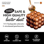 MONÉGASQUE Bronze Edible Glitter for Drinks 7g – Copper Edible Glitter for Cakes & Cocktails – Luster Dust for Drinks, Cocktail, & Chocolate – Drink Shimmering Bronze – Cake Decorations Sprinkles