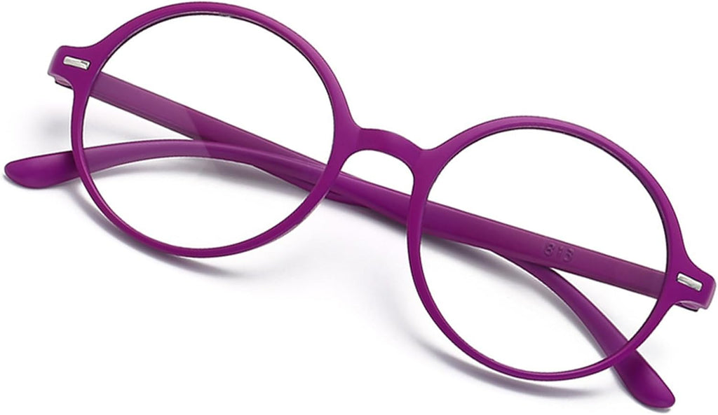 TZUFA Reading Glasses for Women Men Classic Round Readers 1.0 1.5 2.0 2.5 3.0 3.5 4.0 Retro Glasses with Lightweight Frame (Color : Purple, Size : 1.50x)