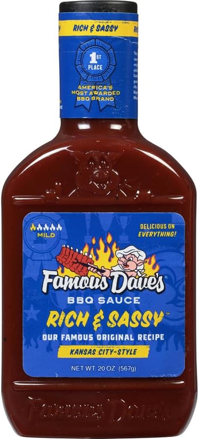 Famous Dave's BBQ Sauce Variety Bundle - 3 pck, Rich & Sassy, Texas Spit & Honey Hickory (59 oz.)