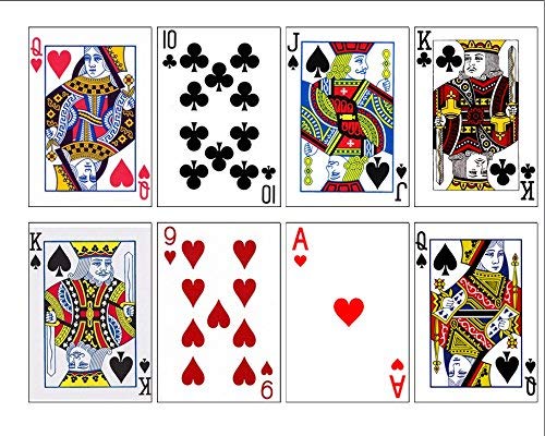 Casino Cake Edible Poker Playing Cards Topper - Royal Flush Decoration (8 Cards)