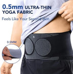 Ultra Thin Back Brace for Women Men, Seamless Yoga Fabric for All Day Comfort, Slim-Fit, Wear under Clothes, Removable Lumbar Pad for Lower Back Pain, Sciatica, Posture, Lifting, Black, Size M