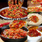 QIXINLIZYY Hunan specialty colored chili sauce 248g/can, chopped garlic chili sauce, pepper, seasoning, crispy chili, mixed noodle chili, convenient instant chili, pickled chili (1 can)