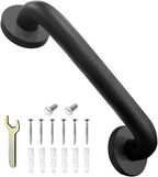 Shower Grab Bar, Anti-Slip Safety Grab Bar for Bathroom Bathtub Toilet 304 Stainless Steel Textured Grip Bath Handle Hand Rail for Elderly (Black, 12" L x 1 1/4" D)