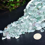 Natural Fluorite Tumbled Chips Crushed Crystal Stone, 7-9mm Polished Healing Crystal Chips Healing Reiki Crystal Jewelry Making Home Decoration