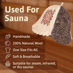 Sauna Hat Wool Embroidered Ukrainian Ornament Vyshyvanka - Banya Hat for Men Sauna Cap for Women Wool Sauna Hat for Women Finnish