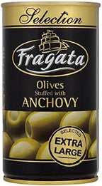 Fragata Anchovy Stuffed Extra Large Olives in Brine (350g) - Pack of 2