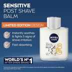 NIVEA MEN Real Madrid Limited Edition Design Sensitive Post Shave Balm, with VitaminPro Complex, Alcohol Free After Shave Balm for Men, 3.3 Fl Oz Bottle, Pack of 3