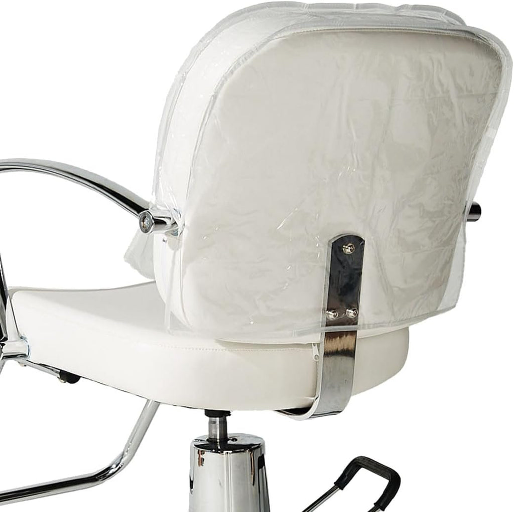 Betty Dain Salon Chair Cover, Protects Chair Upholstery from Stains, Chemicals, Moisture, and Wear, Round Shape, One Size Fits Most, Durable Vinyl, Clear