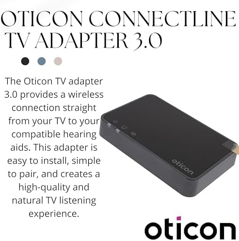 Otto Tech Oticon ConnectLine Adapter TV 3.0, Compatible with Oticon More, Real, Opn, Engage, Siya, Xceed Hearing Aids