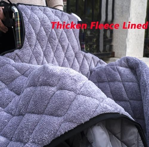 Wheelchair Warmer Blanket - Thicken Windproof Cozy Leg Cover with Zipper & Fleece Lined, Ideal for Elderly and Disabled, Keeps Lower Body Warm