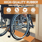 Threshold Ramps for Doorways, 39.37 X 3.15 X 0.59Inch Self-Adhesive Rubber Ramps, Adjustable and Cuttable Threshold Ramp, Threshold Rubber Door for Stroller Scooter, Wheelchair (Yellow-Brown)