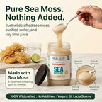 Healistix Raw Sea Moss Gel [16 Oz] - Exquisitely Crafted from Irish Seamoss Wildcrafted in The Pristine Waters of St Lucia, A Natural Delight Sea Vegetable in Glass Jar