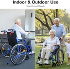Wheelchairs for Adults, WHLICKS Premium Comfortable Transport Wheelchair Lightweight Foldable，25lb Portable Transfer Chair for Seniors with Swing-Away footrests and Anti Tipper, 264lb Capacity