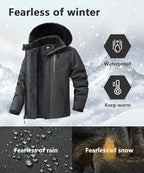 Men's Waterproof Ski Jacket Warm Winter Snow Coat Mountain Windbreaker Fur Hooded Snowboarding Jakcet Parka