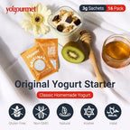 Yogourmet Yogurt Starter (16 Pack Bulk Version) - Make Yogurt at Home - Starter Culture - All Natural, Gluten Free, Kosher, Halal - 3 g Sachets