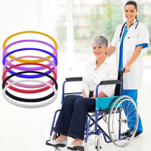 Wheelchair Rear Wheel Grips Cover - 22in/24in Silicone Non-Slip Wear-Resistant Push Rim Covers, Improve Grip and Traction
