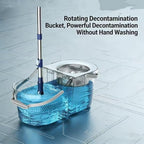 Spin Mop and Bucket Set with 4 Washable Microfiber Mop Heads, Durable Handle System for Hardwood Floor, Tile, and All Surface Cleaning