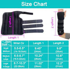 Unisex Forearm and Wrist Support Splint Brace Double Fixation Wrist Brace for Carpal Tunnel,Adjustable Night Time Forearm Immobilizer Brace Splints,12.2 inch (31cm) length(LH/L)