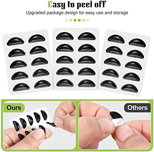 Eyeglass Nose Pads, Anti Slip Nose Pads for Glasses with Super Sticky Backing, Soft Silicone Adhesive Glasses Nose Pad (10 Clear Pairs)