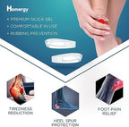 Heel Cups for Achilles Tendonitis & Plantar Fasciitis - 2 Pack Gel Shoe Inserts for Heel Pain Relief, Arch Support, for Women & Men