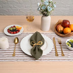 Blue Needles Solid Cloth Napkins Set of 6 Olive Green 100% Cotton Dinner Napkins 18x18 inches - Reusable, Absorbent & Washable Linen, Ideal for Wedding Events Farmhouse Parties Hotel & Everyday Use