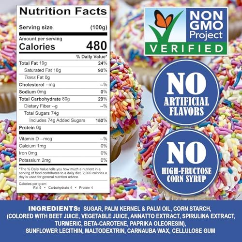 A Great Surprise Dye Free Rainbow Sprinkles - 1.5 Pounds - All Natural - Vegan Sprinkles for Baking, Ice Cream, Cookies, Cupcakes
