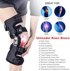 OA Unloader Knee Brace - Arthritis Pain Relief, Osteoarthritis, Bone on Bone Knee Joint Pain, Cartilage Defect Repair, Avascular Necrosis Hinged, Degeneration (Black Right)