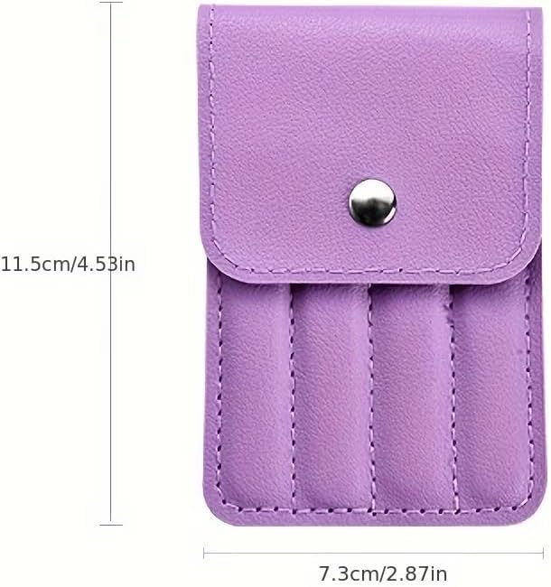 Professional 4-Piece Stainless Steel Tweezers Set for Eyebrow Shaping, Hair Removal, and Makeup Application with Eyelash Extension Clips (Purple)