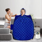 ZONEMEL Portable Steam Sauna Kit for 1 Person or 2 Person Full Body Home Sauna Spa, Leg Detox Relaxation, 2L Steam Pot, Remote Control (Blue, L 33.5”x W 32.3”x H 41.7”)