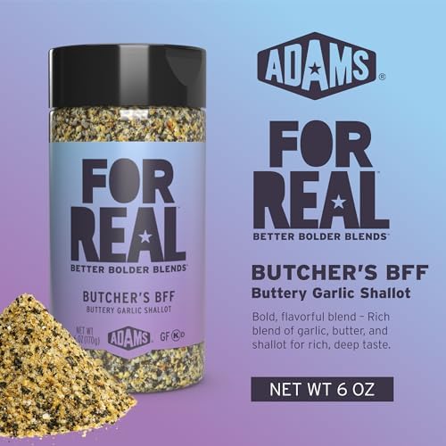 FOR REAL Butcher's BFF Seasoning - Buttery Garlic & Shallot Blend for Steak, Chicken & More - Gluten Free, Kosher, No Seed Oils or MSG - Bold All-Purpose Flavor - 6oz