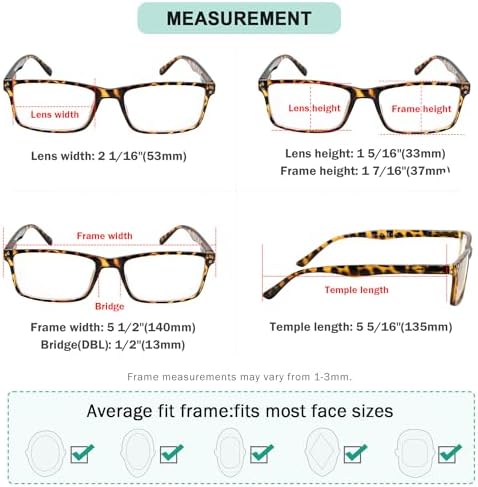 Eyekepper 5-Pack Stylish Readers Quality Spring Hinges Reading Glasses Included Computer Glasses +3.5