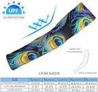 UV Sun Protection Cooling Arm Sleeves for Women Men - A Bunch of Peacock Feathers Arm Cover Sports Tattoo Cover Up
