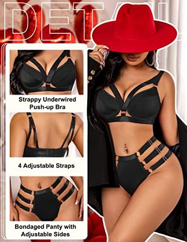 Avidlove Womens Lingerie Set Sexy Underwired All Adjustable Push Up Bra and Panty Set Two Piece Lingerie